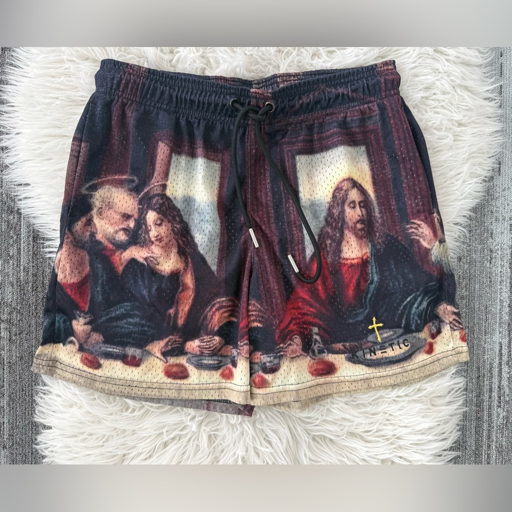 Artistic Print Men's Athletic Shorts